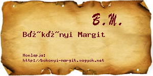 Bökönyi Margit névjegykártya