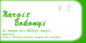 margit bokonyi business card
