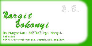 margit bokonyi business card